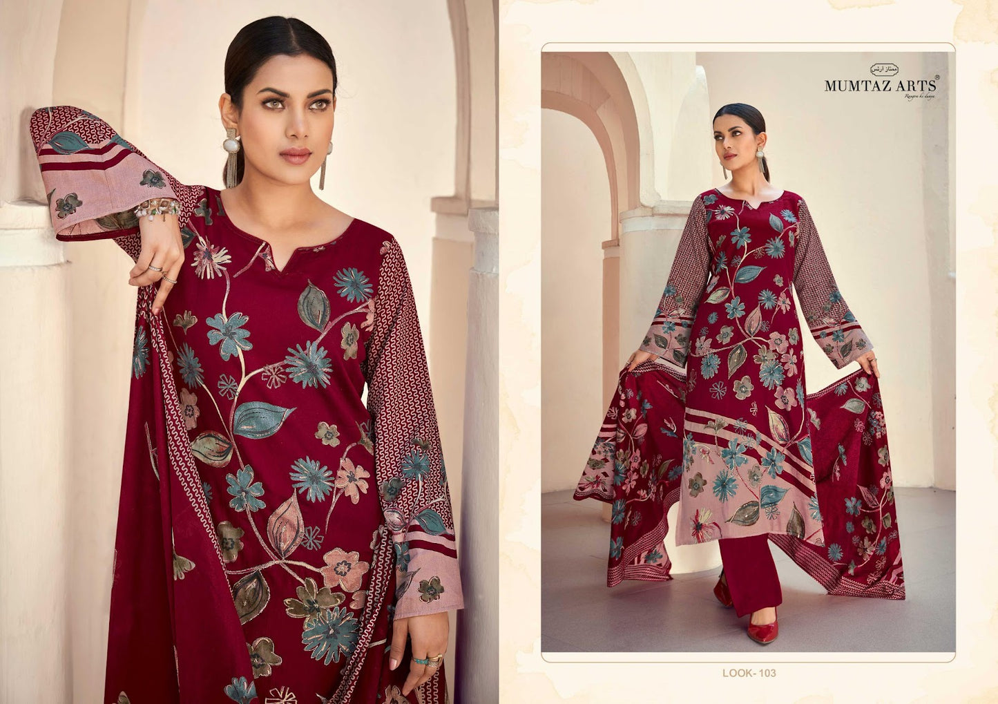 Sakshi Mumtaz Arts Jam Silk Karachi Salwar Suits Wholesaler Ahmedabad