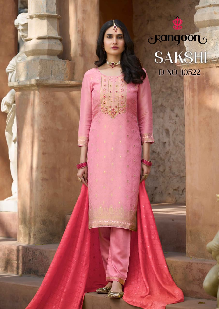 Sakshi Rangoon Simmer Readymade Pant Style Suits Wholesaler India