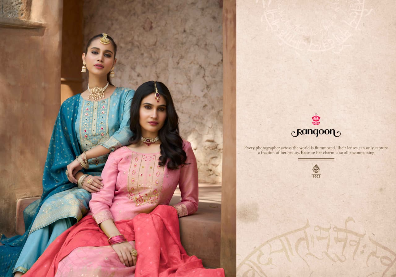Sakshi Rangoon Simmer Readymade Pant Style Suits Wholesaler India