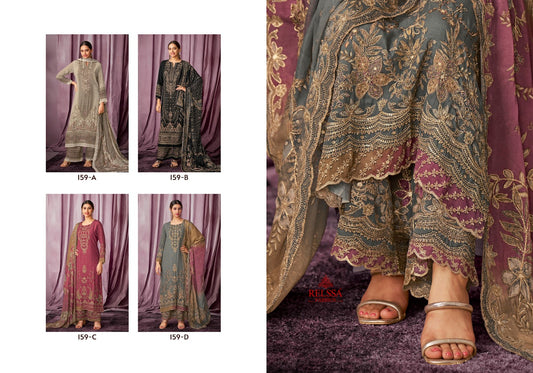 Sakshi 159 Relssa Fabrics Pant Style Suits Wholesaler Gujarat