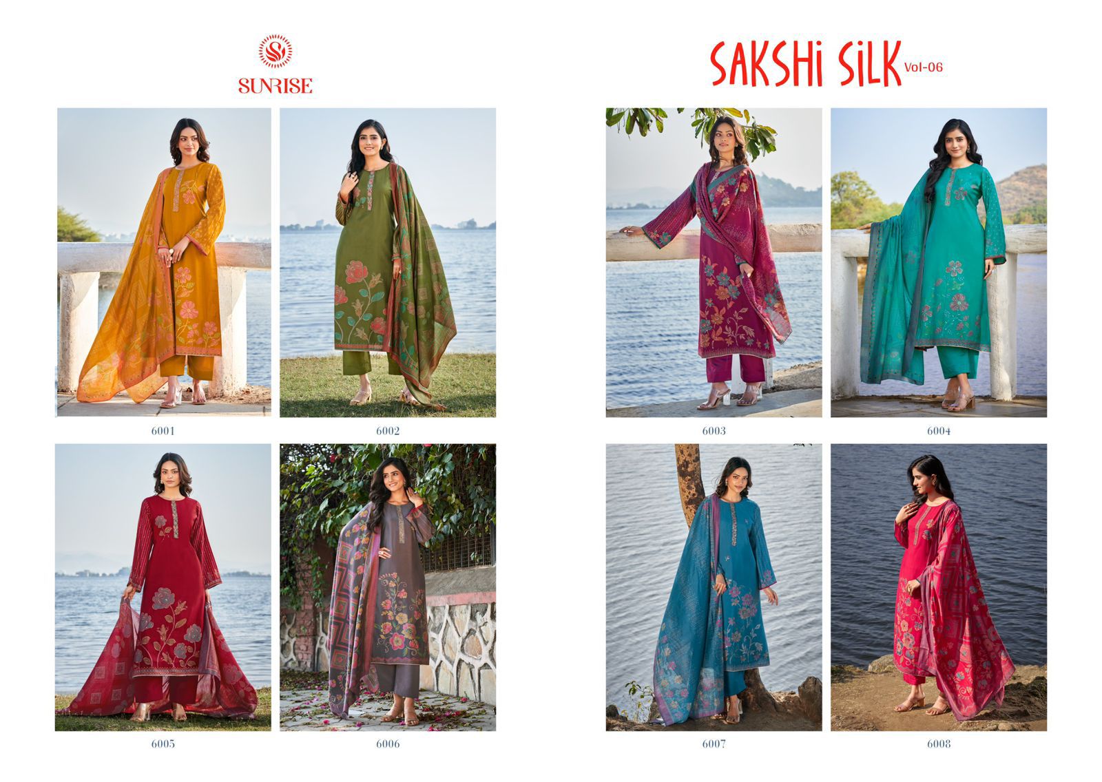 Sakshi Silk Vol 6 Sunrise Modal Silk Pant Style Suits Exporter India