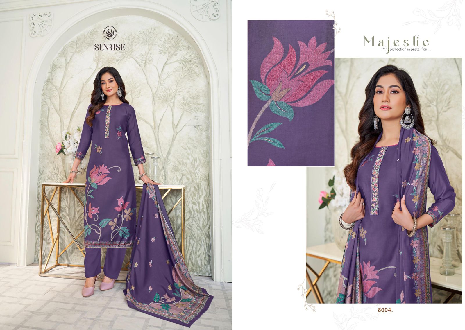 Sakshi Silk Vol 8 Sunrise Modal Silk Pant Style Suits Wholesale Rate