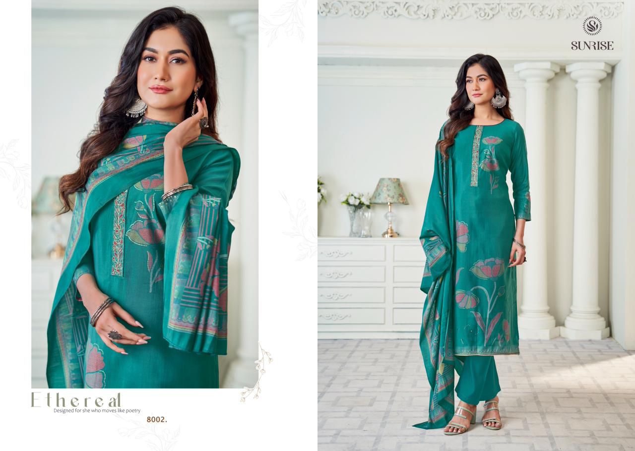 Sakshi Silk Vol 8 Sunrise Modal Silk Pant Style Suits Wholesale Rate