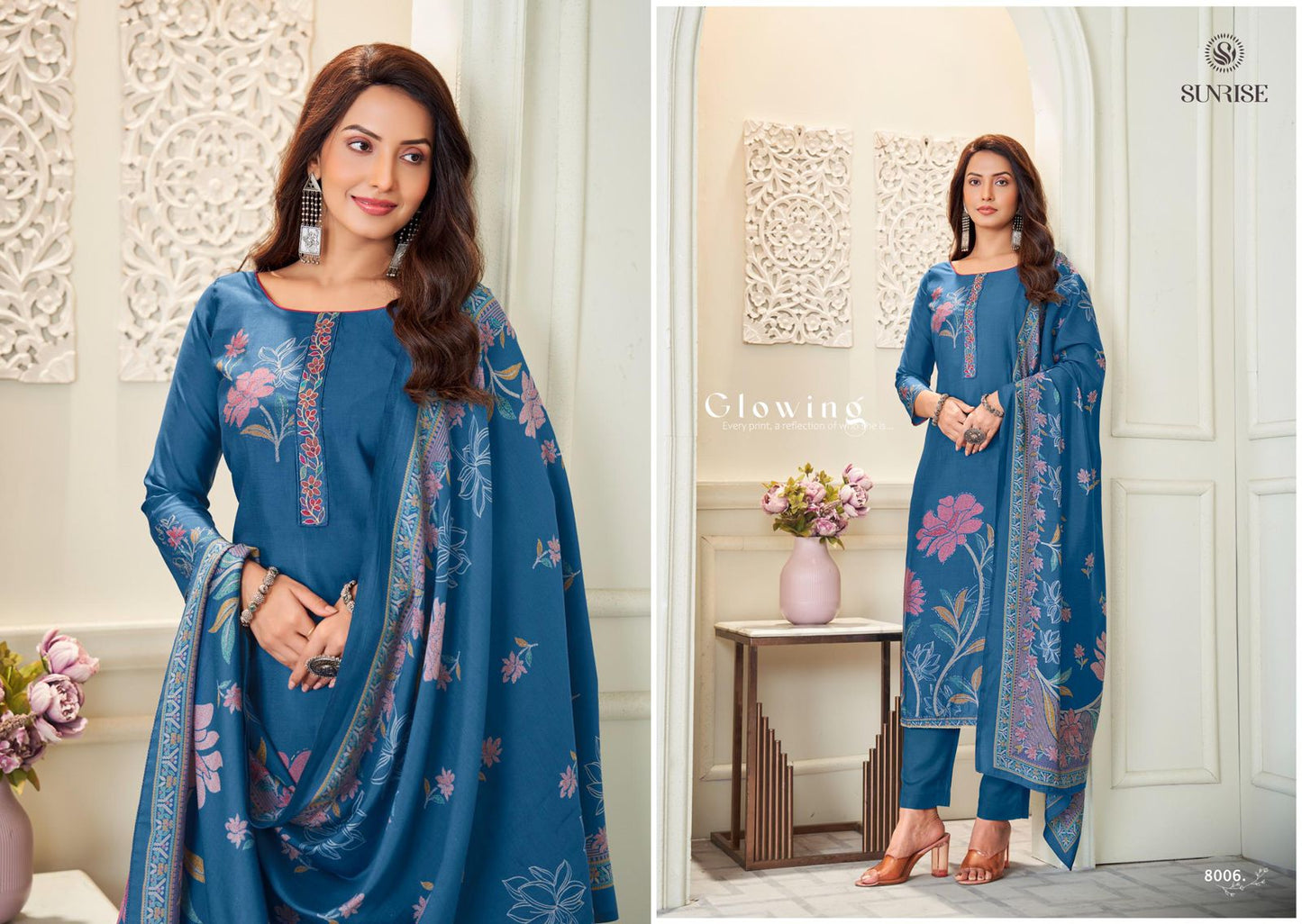 Sakshi Silk Vol 8 Sunrise Modal Silk Pant Style Suits Wholesale Rate