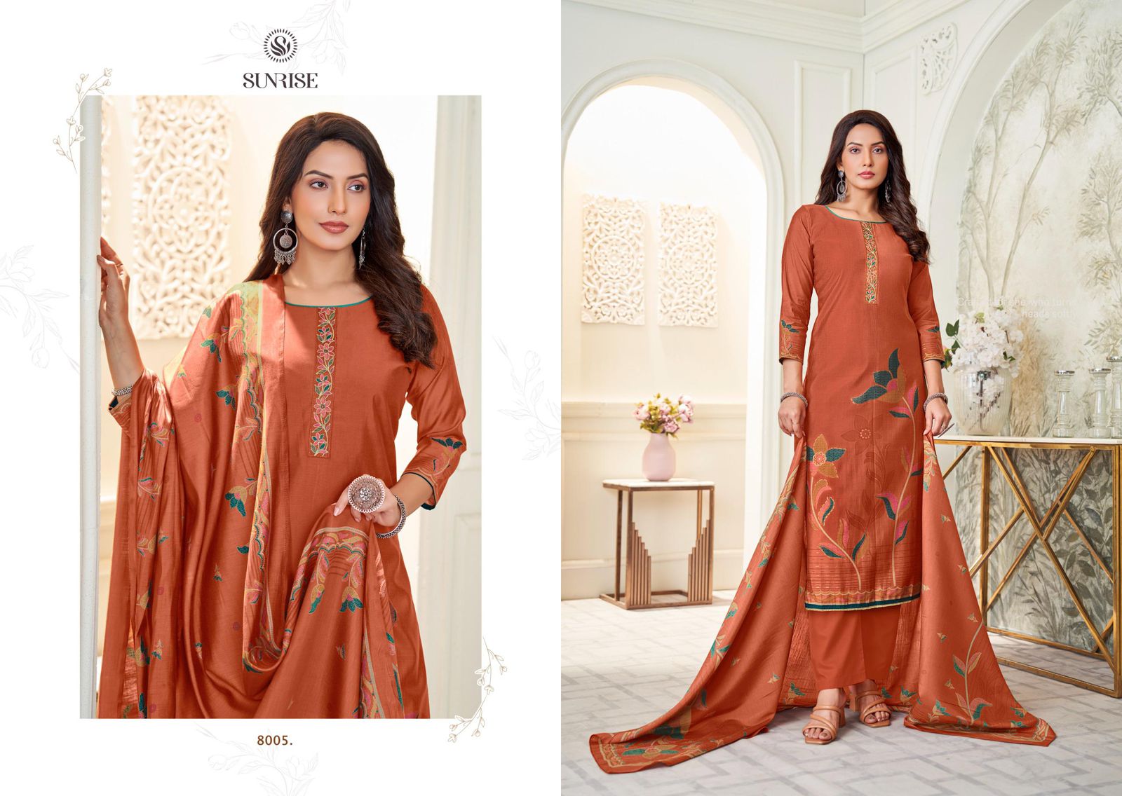 Sakshi Silk Vol 8 Sunrise Modal Silk Pant Style Suits Wholesale Rate