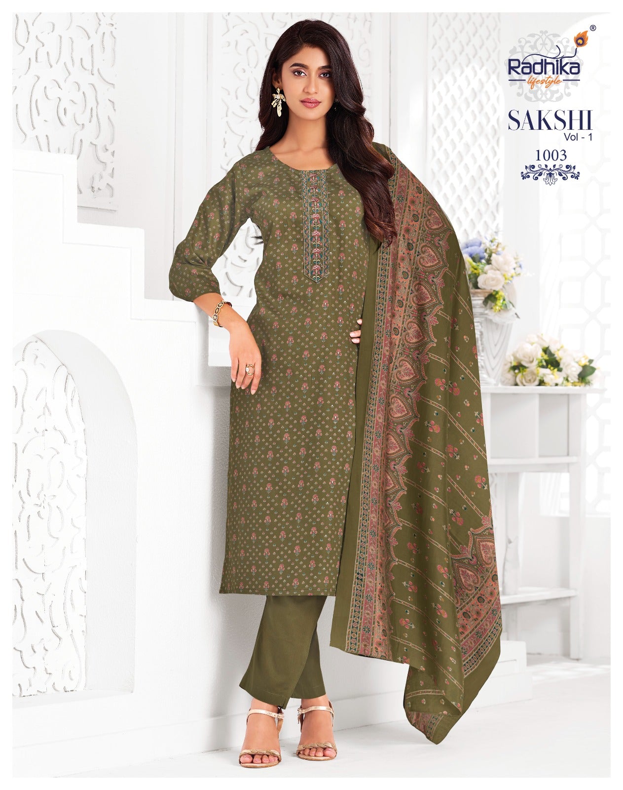 Sakshi Vol 1 Radhika Lifestyle Jaam Satin Readymade Pant Style Suits Wholesaler Ahmedabad