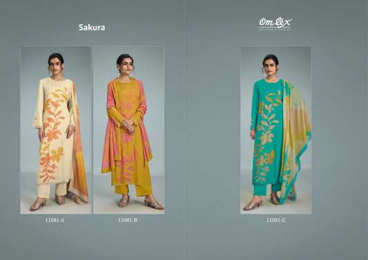 Sakura Omtex Muslin Pant Style Suits Wholesaler Ahmedabad