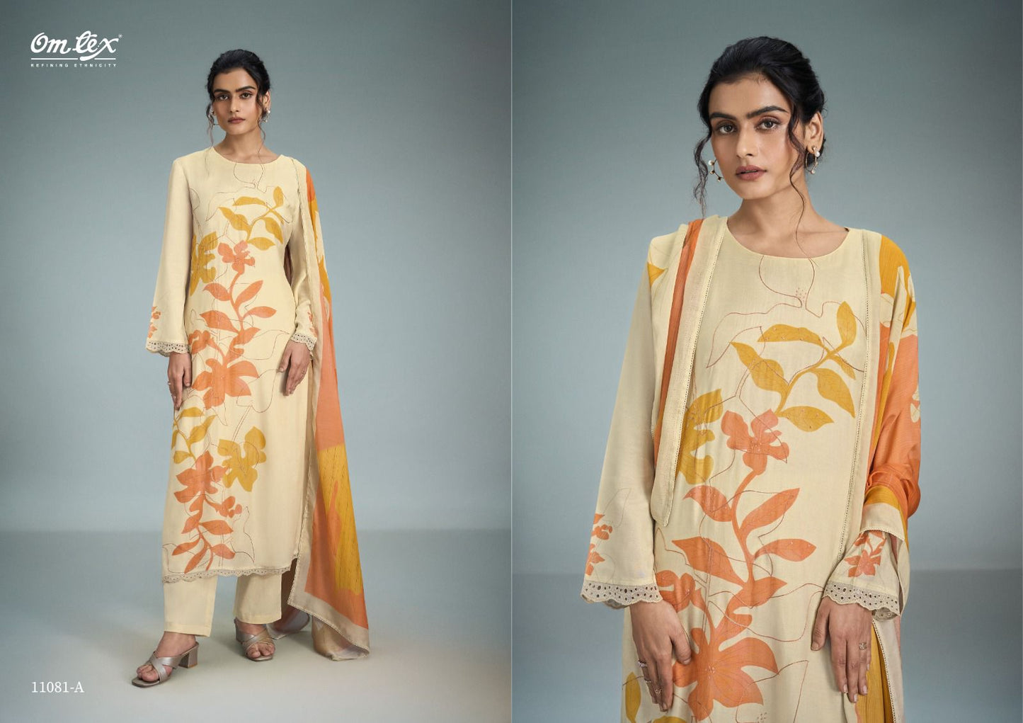 Sakura Omtex Muslin Pant Style Suits Wholesaler Ahmedabad