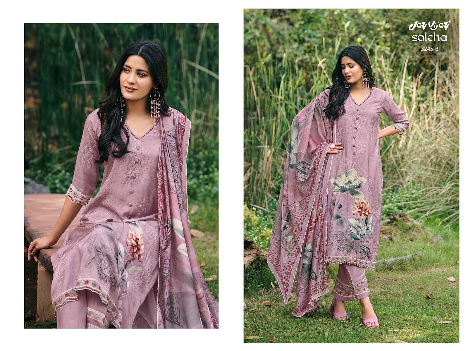 Saleha 3245 Jay Vijay Moga Silk Pant Style Suits Wholesale Price