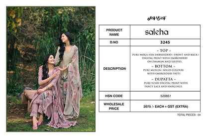 Saleha 3245 Jay Vijay Moga Silk Pant Style Suits Wholesale Price