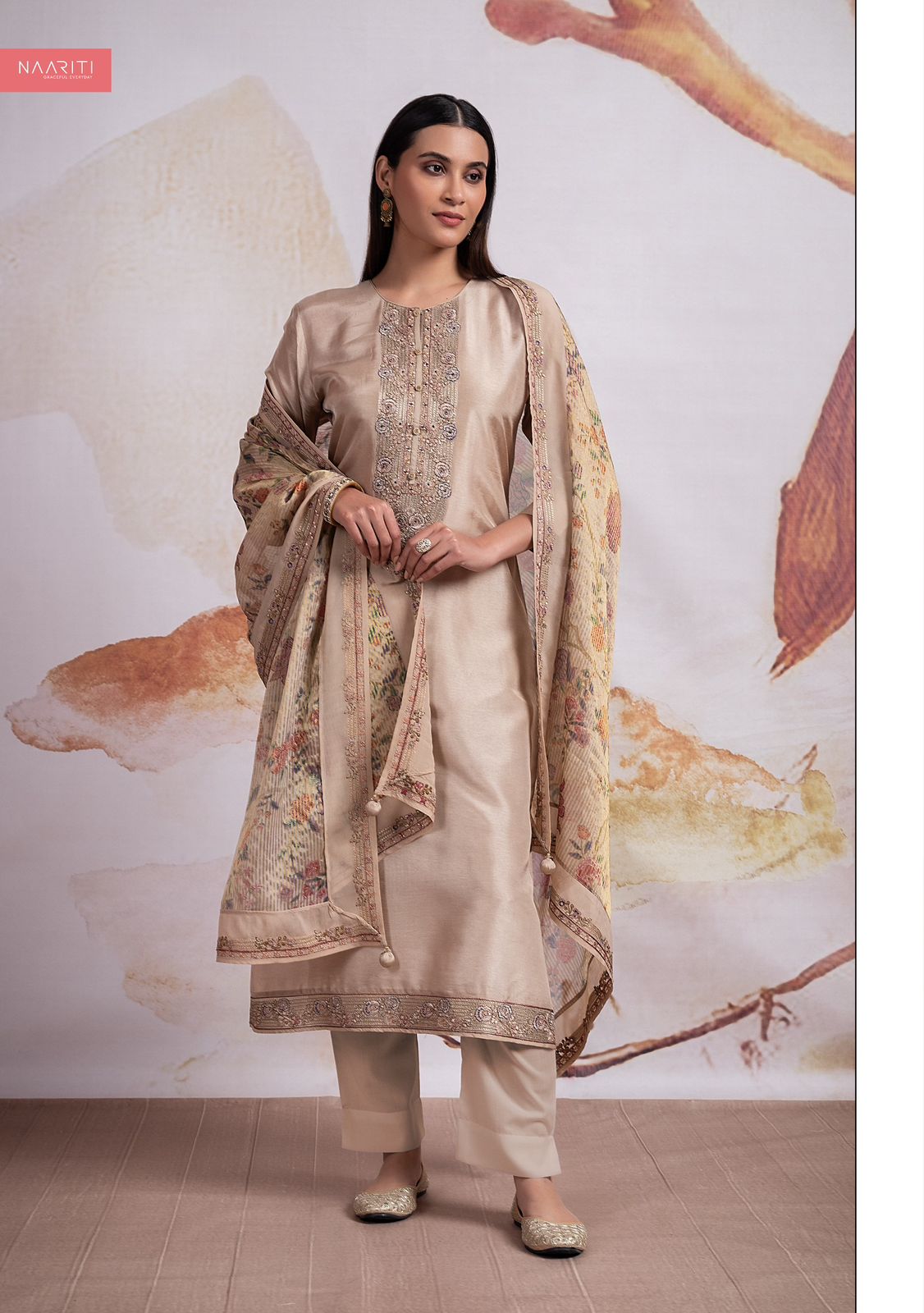 Salhaq Naariti Silk Pant Style Suits Exporter Ahmedabad