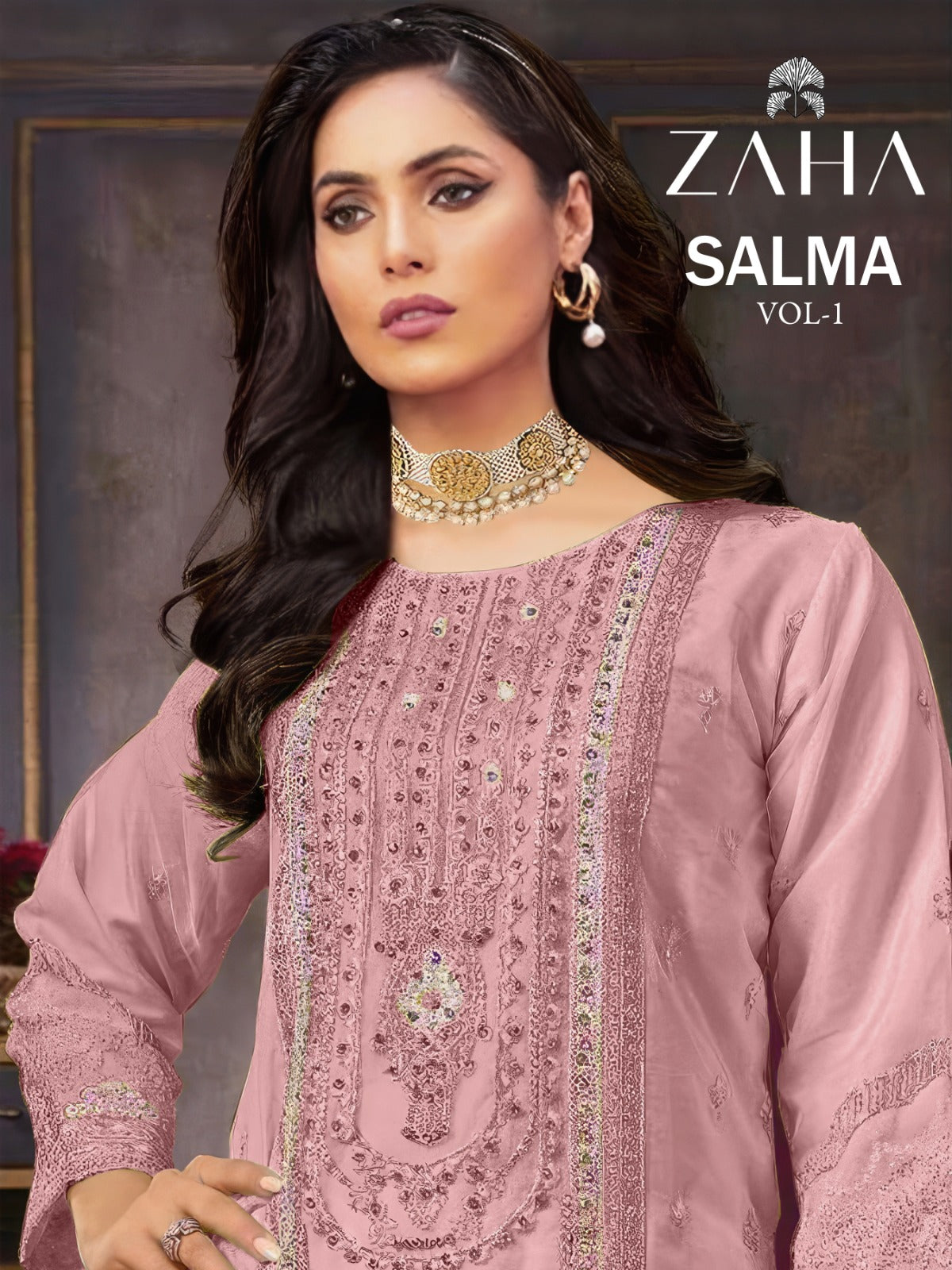 Salma Vol 1 Zaha Organza Pakistani Salwar Suits
