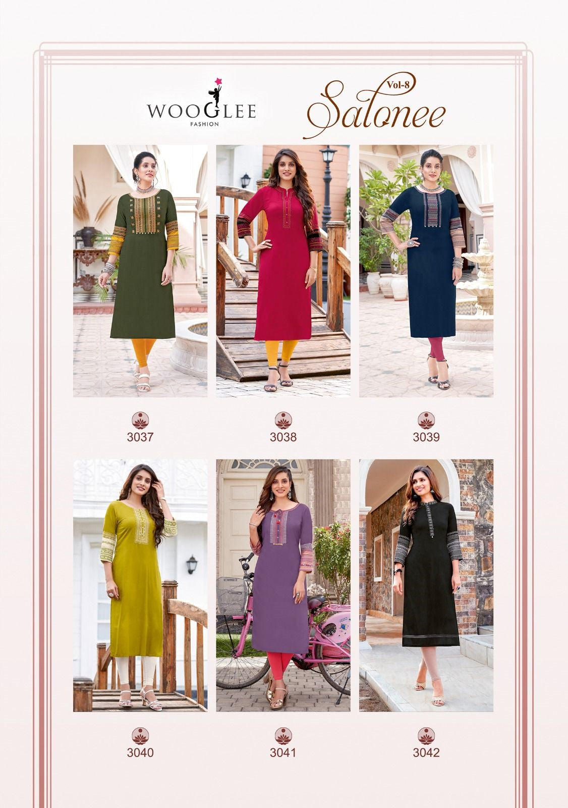Salonee Vol 8 Wooglee Rayon Long Straight Kurti Wholesale Price