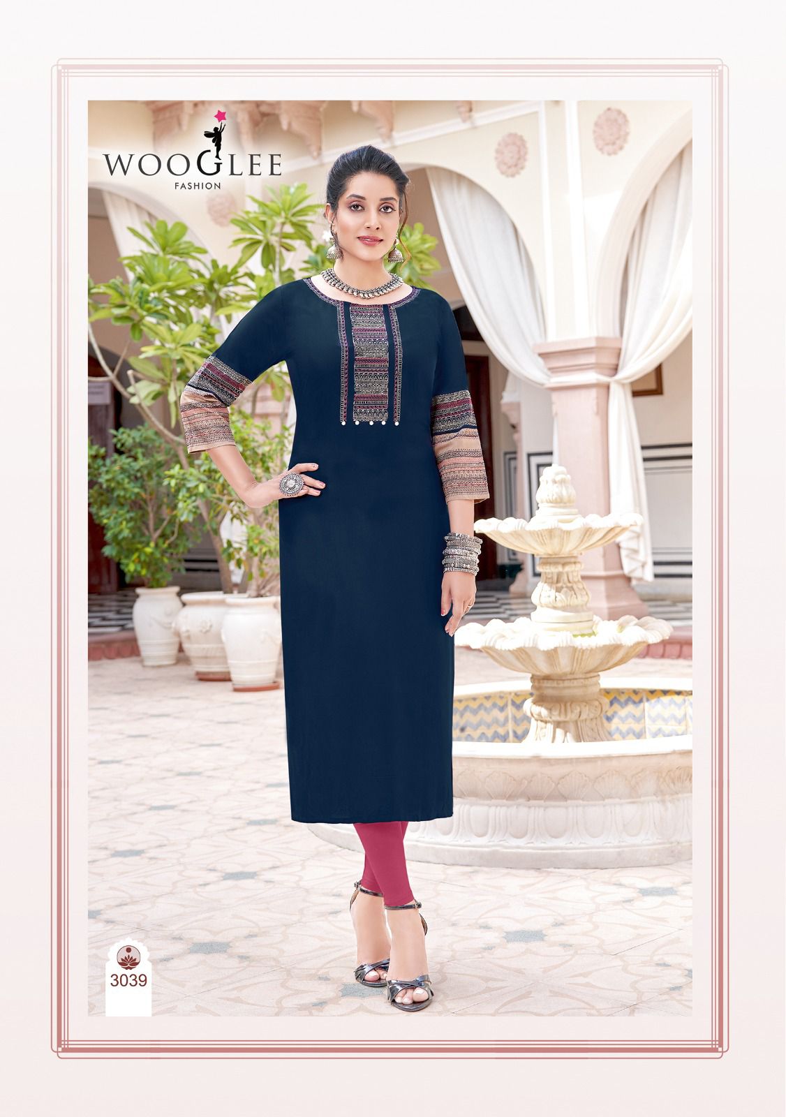 Salonee Vol 8 Wooglee Rayon Long Straight Kurti Wholesale Price