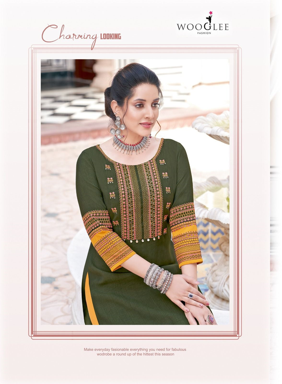 Salonee Vol 8 Wooglee Rayon Long Straight Kurti Wholesale Price