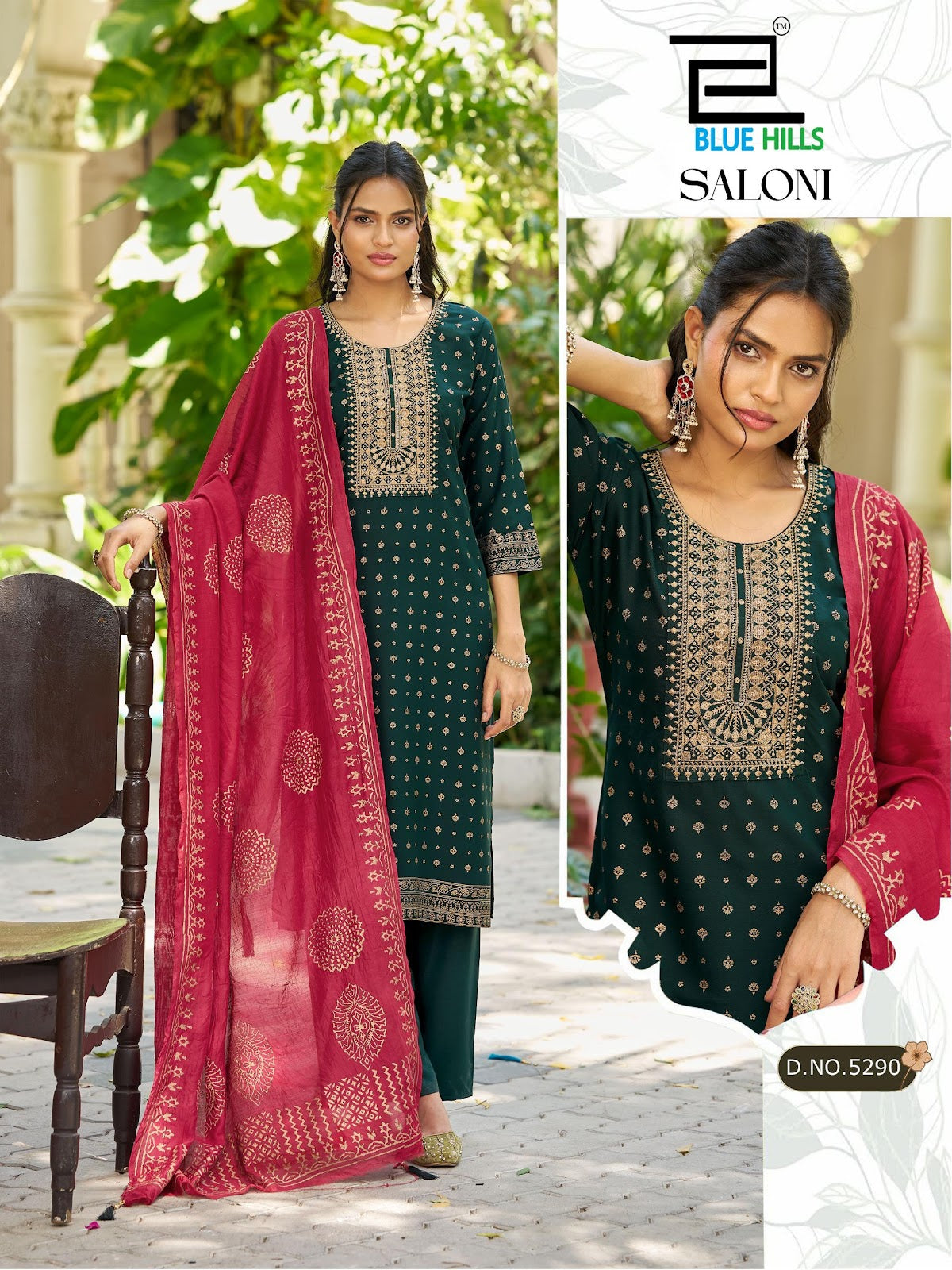 Saloni Blue Hills Rayon 14Kg Readymade Plazzo Style Suits Exporter
