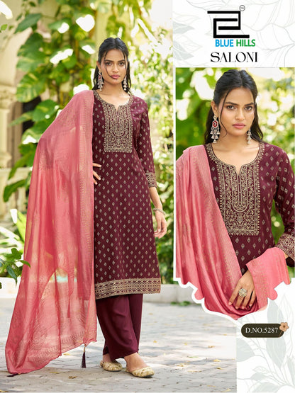 Saloni Blue Hills Rayon 14Kg Readymade Plazzo Style Suits Exporter