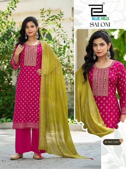 Saloni Nx Blue Hills Rayon 14Kg Readymade Plazzo Style Suits Wholesale Price