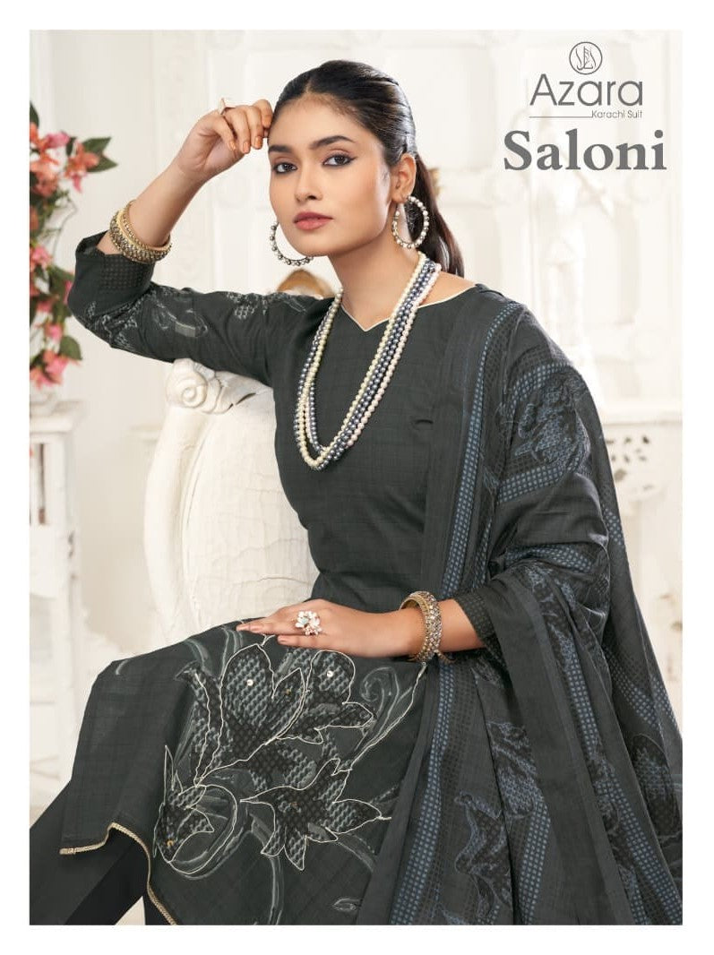Saloni Radhika Fashion Azara Lawn Cotton Karachi Salwar Suits Wholesaler Ahmedabad