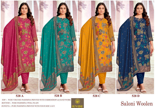 Saloni Woolen Sunrise Viscose Pashmina Suits Manufacturer Ahmedabad
