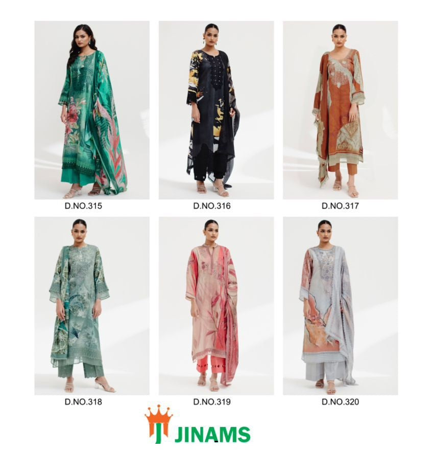 Samah Jinaams Cotton Satin Pant Style Suits Wholesaler Ahmedabad