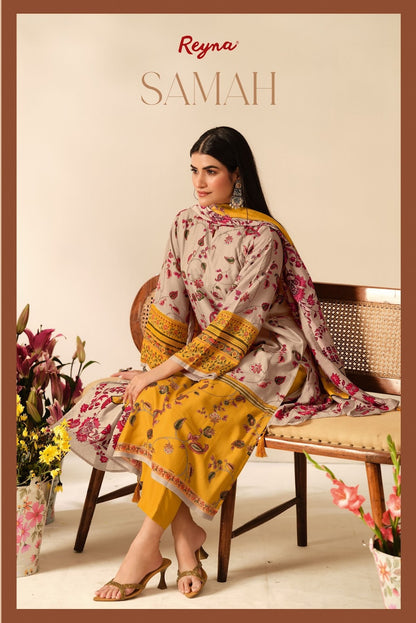 Samah Reyna Pure Muslin Pant Style Suits Wholesale Rate