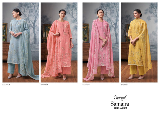 Samaira 2727 Ganga Premium Cotton Plazzo Style Suits Wholesale Rate