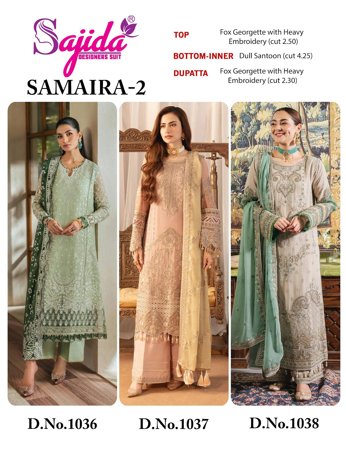 Samaira 2 Sajida Georgette Pakistani Salwar Suits Exporter India