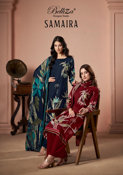 Samaira Belliza Designer Studio Viscose Rayon Karachi Salwar Suits Wholesaler Gujarat