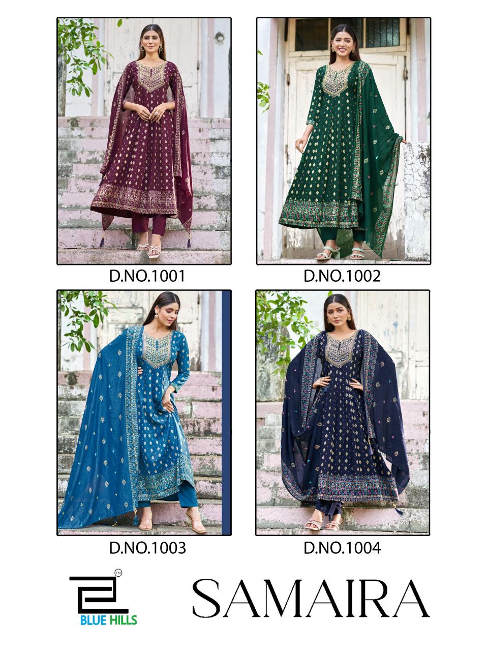 Samaira Blue Hills Rayon 14Kg Readymade Anarkali Suits Wholesaler India