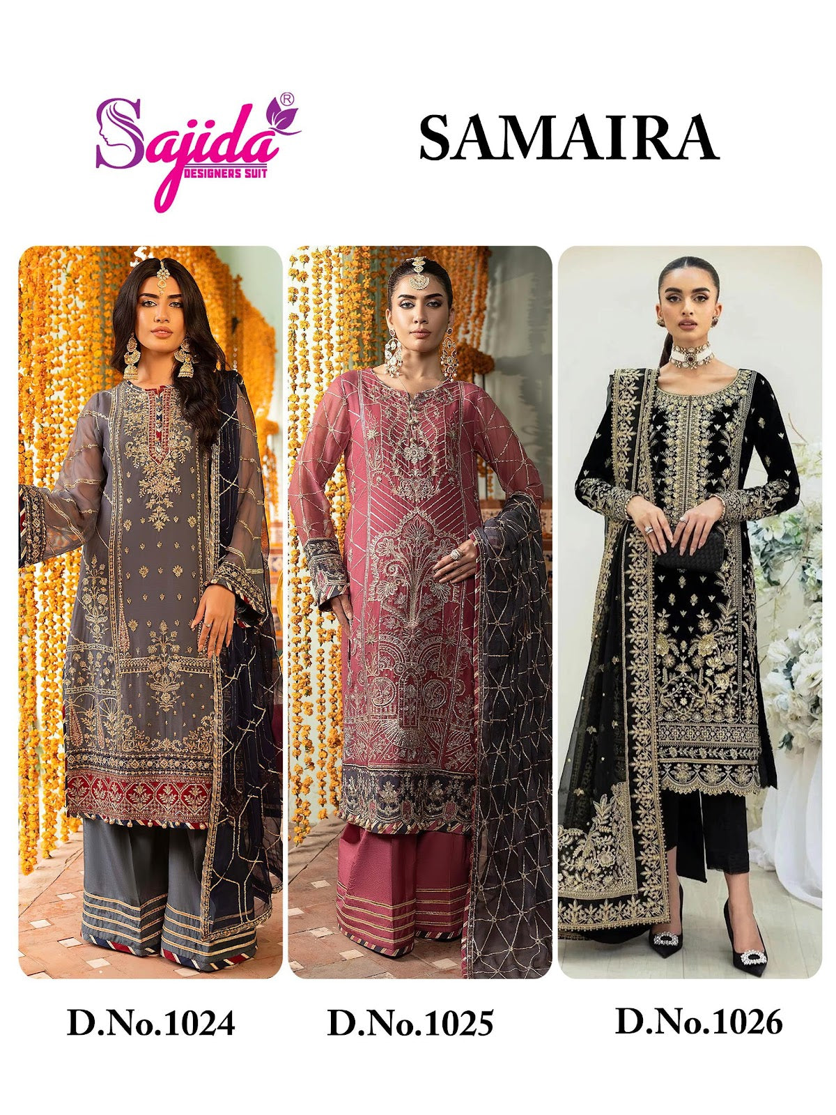 Samaira Sajida Georgette Pakistani Salwar Suits Exporter Gujarat