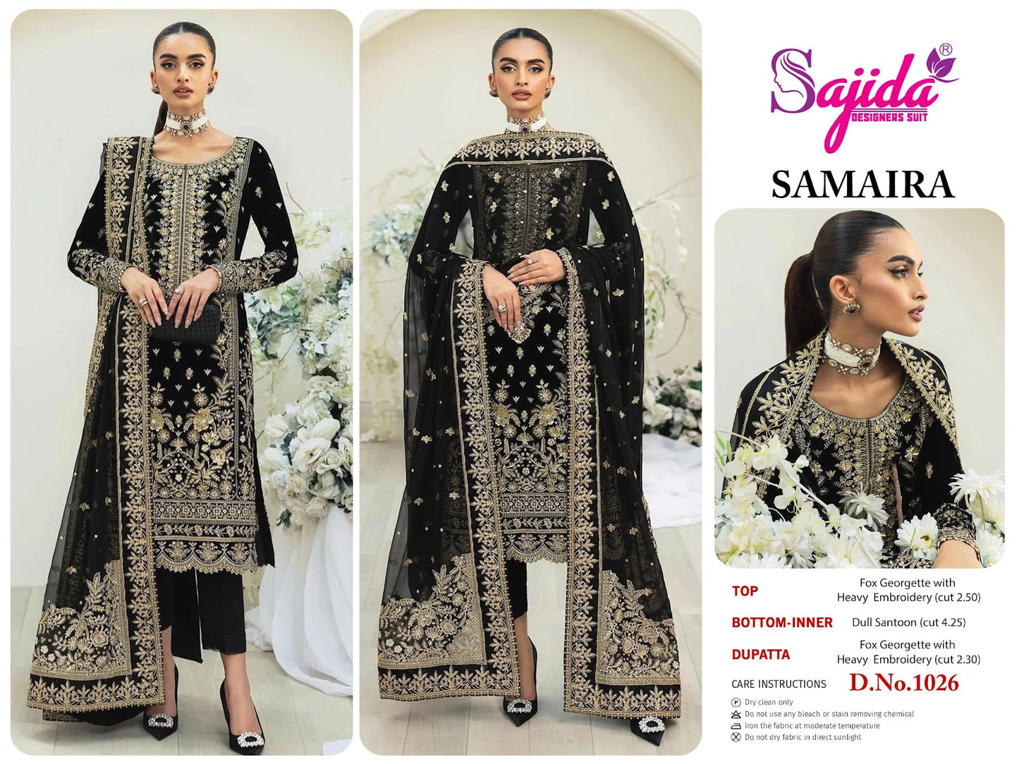 Samaira Sajida Georgette Pakistani Salwar Suits Exporter Gujarat