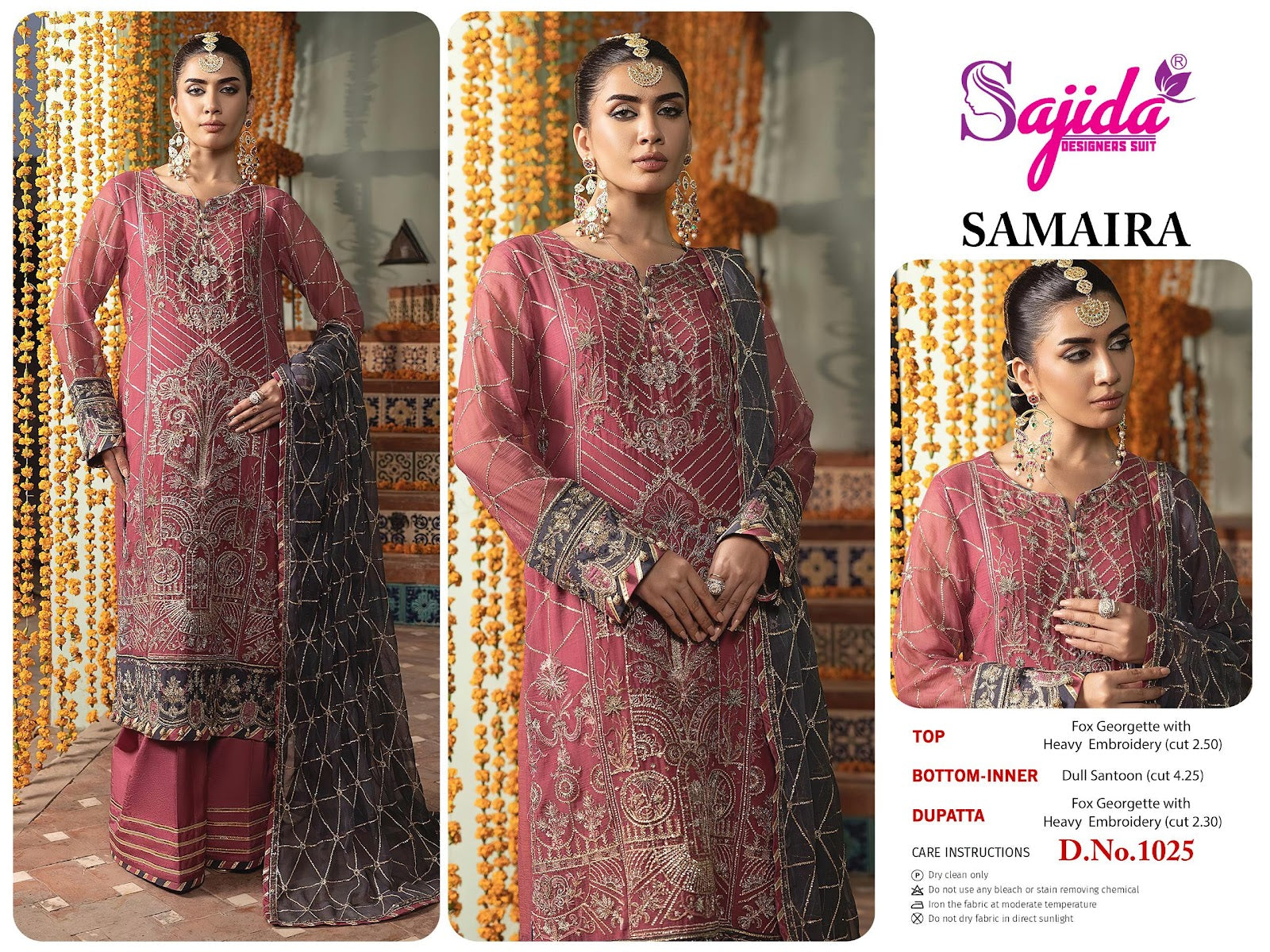 Samaira Sajida Georgette Pakistani Salwar Suits Exporter Gujarat