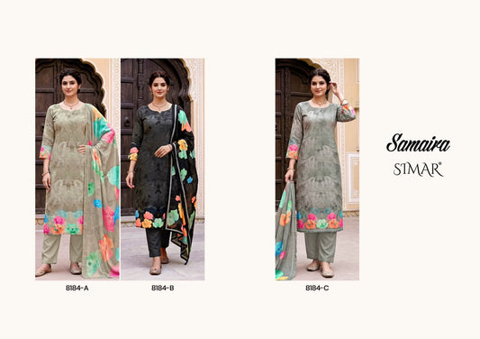 Samaira Simar Viscose Muslin Pant Style Suits Manufacturer India