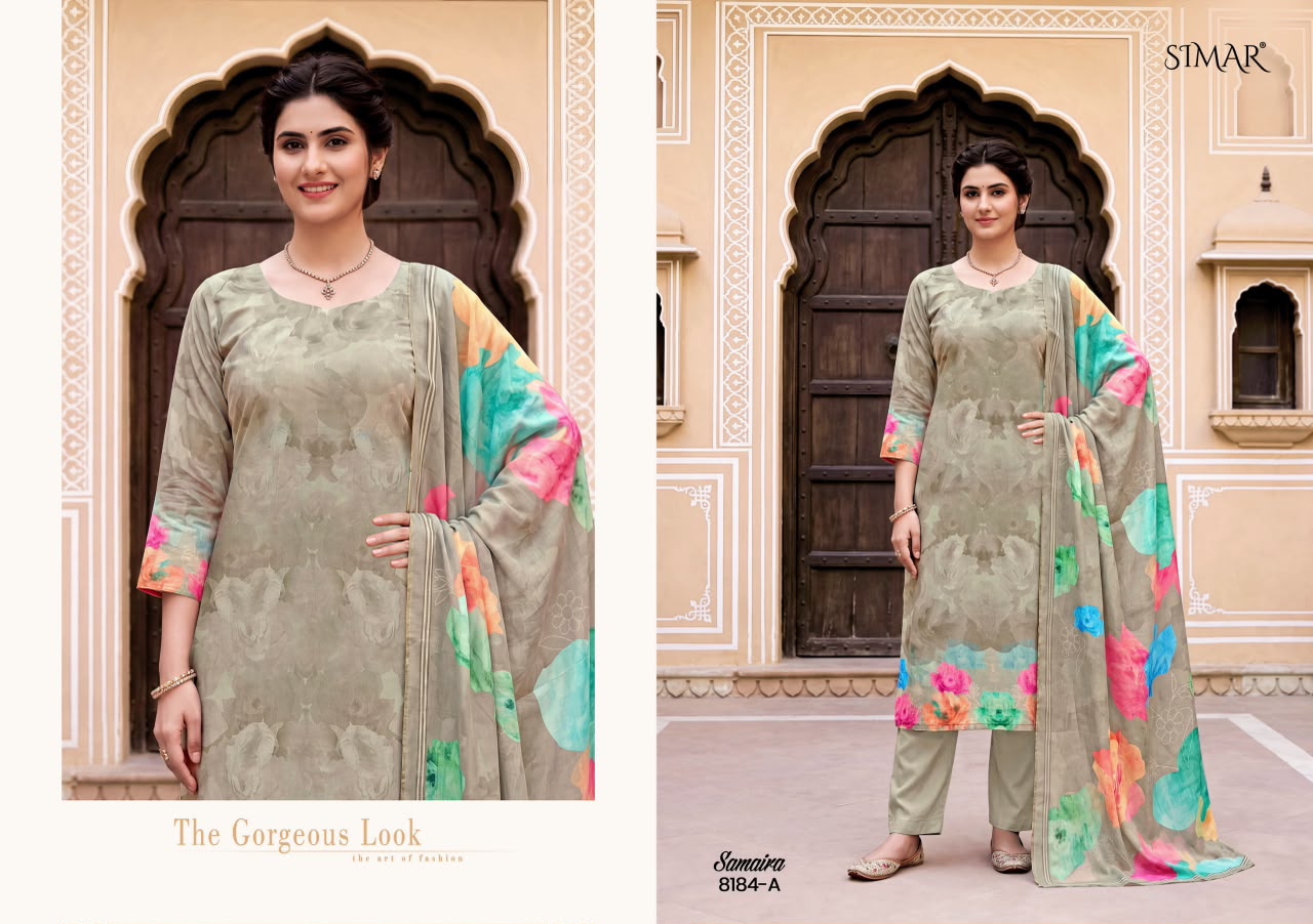 Samaira Simar Viscose Muslin Pant Style Suits Manufacturer India