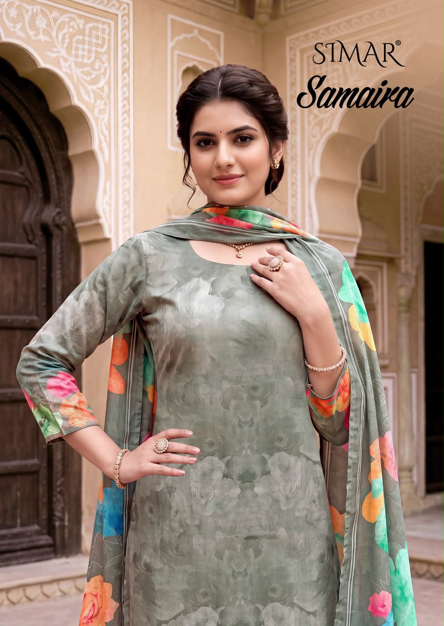 Samaira Simar Viscose Muslin Pant Style Suits Manufacturer India
