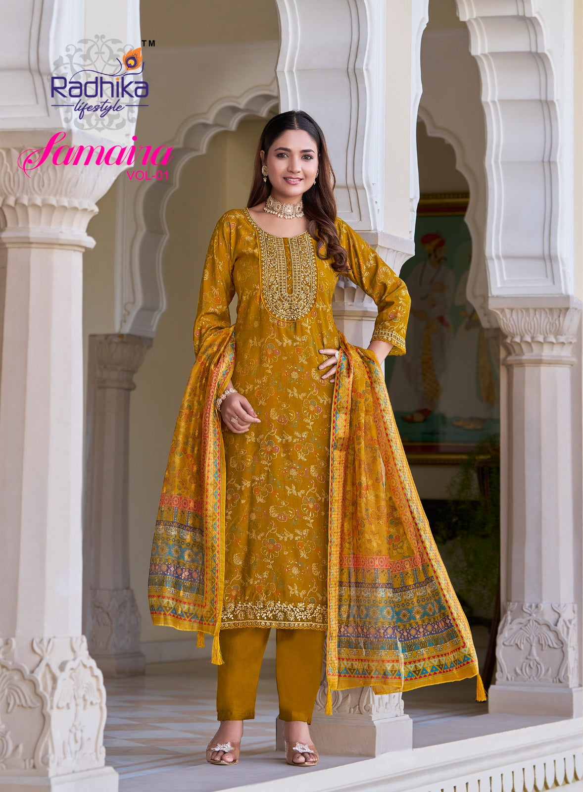 Samaira Vol 1 Radhika Lifestyle Vertican Readymade Pant Style Suits Exporter India
