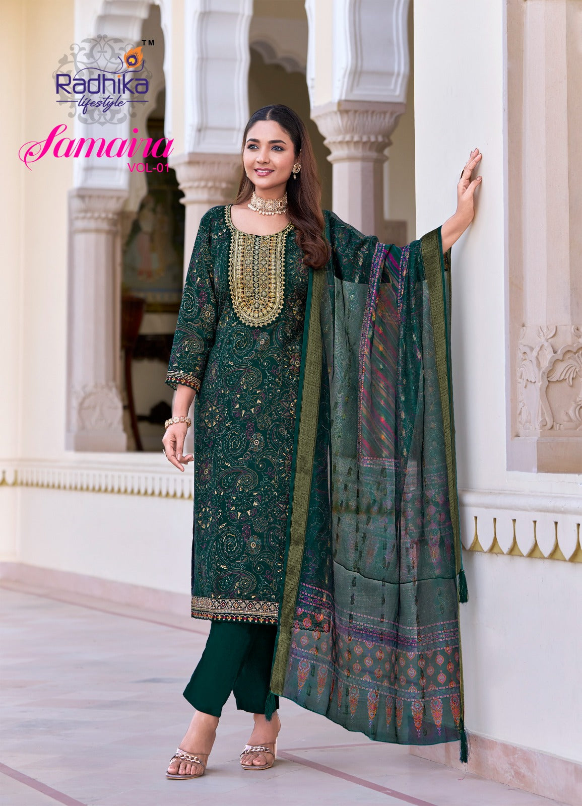 Samaira Vol 1 Radhika Lifestyle Vertican Readymade Pant Style Suits Exporter India