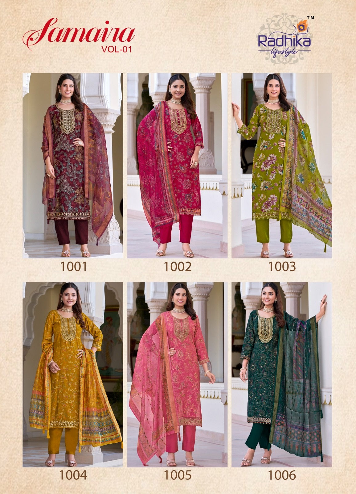 Samaira Vol 1 Radhika Lifestyle Vertican Readymade Pant Style Suits Exporter India