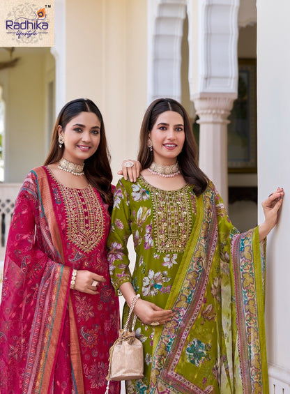 Samaira Vol 1 Radhika Lifestyle Vertican Readymade Pant Style Suits Exporter India