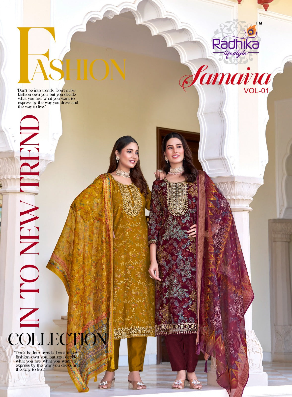 Samaira Vol 1 Radhika Lifestyle Vertican Readymade Pant Style Suits Exporter India