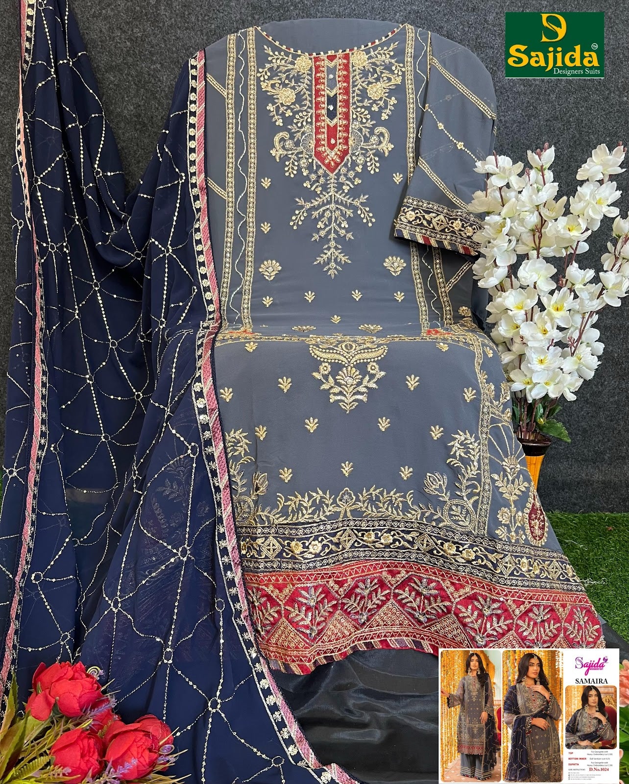 Samaira Vol 1 Sajida Georgette Pakistani Salwar Suits Supplier Ahmedabad