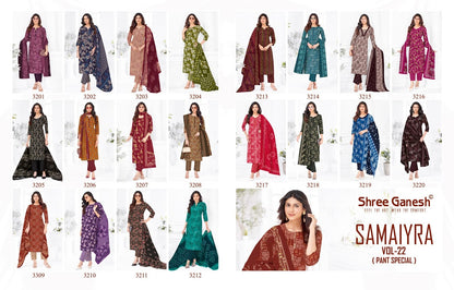Samaira Vol 22 Shree Ganesh Cotton Dress Material Wholesale