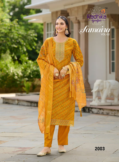 Samaira Vol 2 Radhika Lifestyle Berlin Readymade Pant Style Suits Supplier Ahmedabad