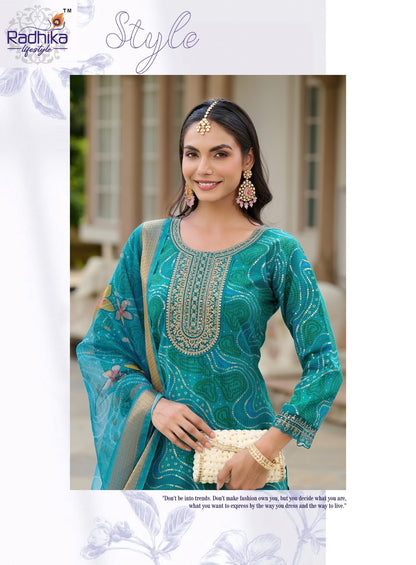 Samaira Vol 2 Radhika Lifestyle Berlin Readymade Pant Style Suits Supplier Ahmedabad