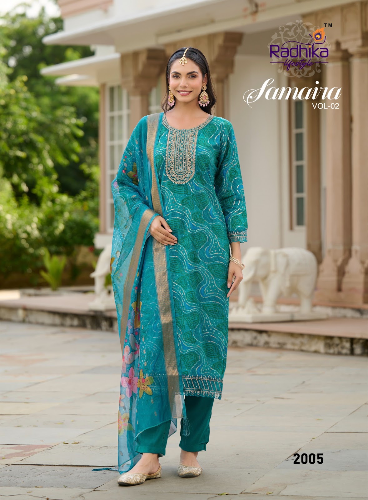 Samaira Vol 2 Radhika Lifestyle Berlin Readymade Pant Style Suits Supplier Ahmedabad