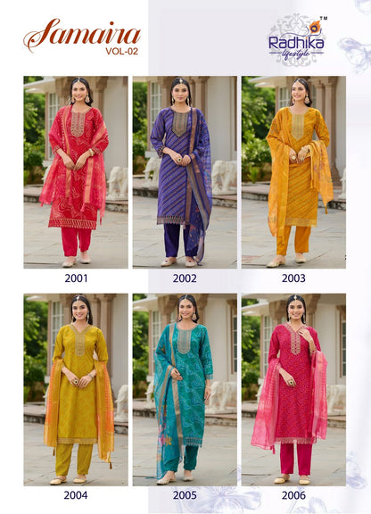 Samaira Vol 2 Radhika Lifestyle Berlin Readymade Pant Style Suits Supplier Ahmedabad