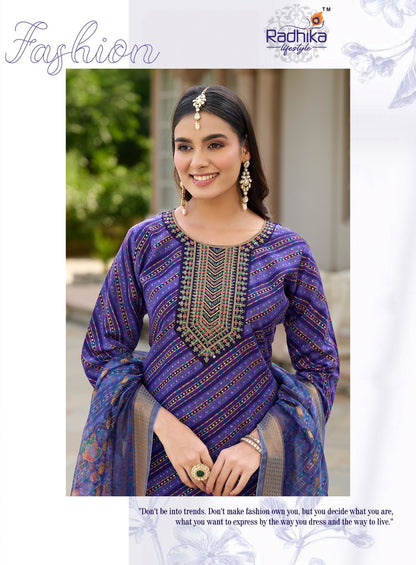 Samaira Vol 2 Radhika Lifestyle Berlin Readymade Pant Style Suits Supplier Ahmedabad