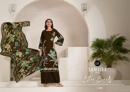 Samaira Vol 3 Belliza Designer Studio Viscose Rayon Karachi Salwar Suits Supplier Gujarat