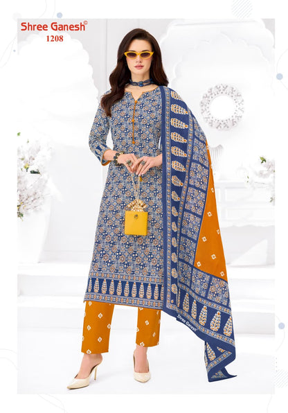 Samaiyra Ajrak Vol 1 Shree Ganesh Readymade Cotton Pant Suits Exporter Gujarat